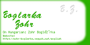 boglarka zohr business card